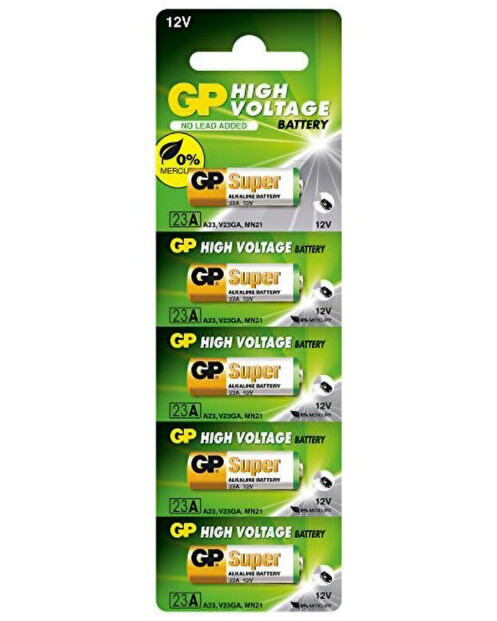 5 piles alcaline 12V 23A / A23 / 8LR23 GP High Voltage 