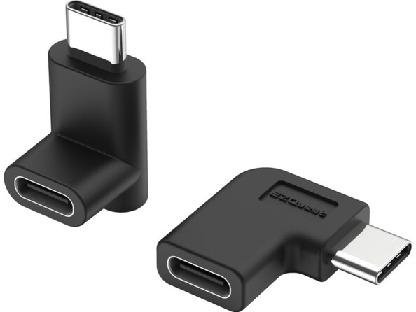 2 mini adaptateurs USB-C vers USB-C coudés droite + haut/bas de la marque EZQuest