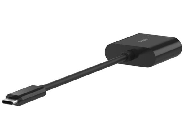Côté droit du boîtier adaptateur avec câble de connexion USB-C