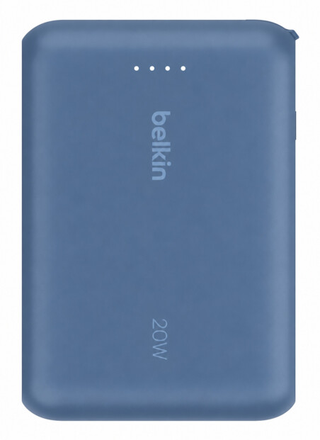 Batterie externe BoostCharge Pro bleu ardoise vue de face sur fond blanc