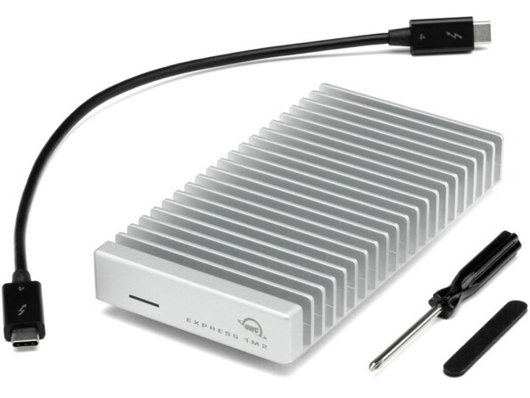 Boîtier USB-C pour disque dur SSD M.2 NVMe Express 1M2 avec câble USB-C vers USB-C 30 cm et tournevis