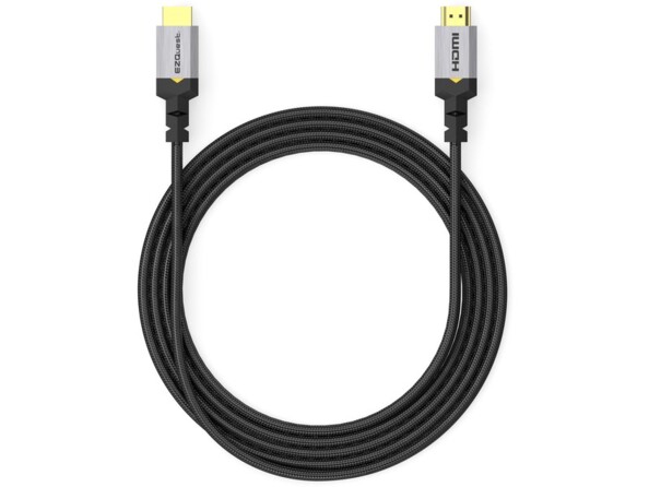 Câble HDMI vers HDMI mâle/mâle 2.1 10K 2,2 m avec connecteurs plaqués or et canal HDMI Ethernet intégré