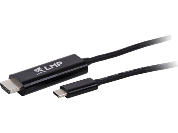 Câble USB-C vers HDMI 1,8 m coloris noir de la marque LMP
