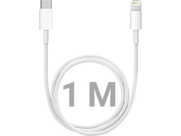Câble USB-C vers Lightning 1 m coloris blanc de la marque Novodio