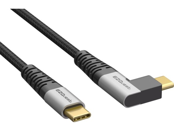 Câble DuraGuard USB-C vers USB-C coudé 1,2 m de la marque EZQuest