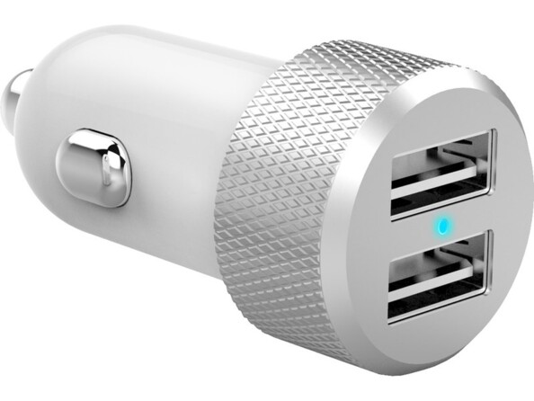 Chargeur allume-cigare double USB Dual Car Fast Charger coloris blanc 48 W de la marque Novodio