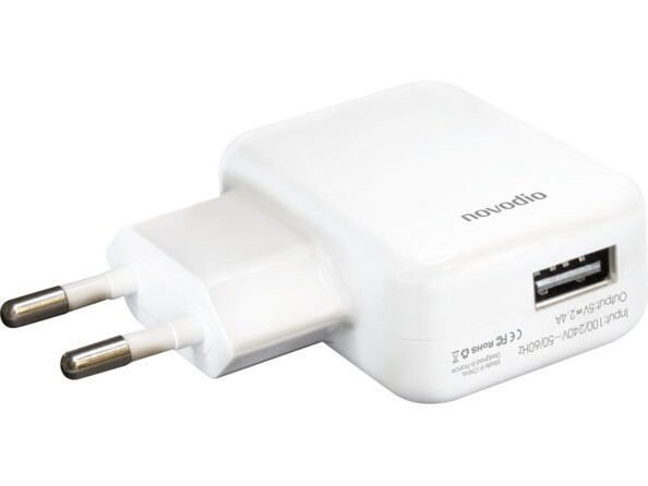 Adaptateur secteur universel 1 port USB pour iPhone et Android coloris blanc