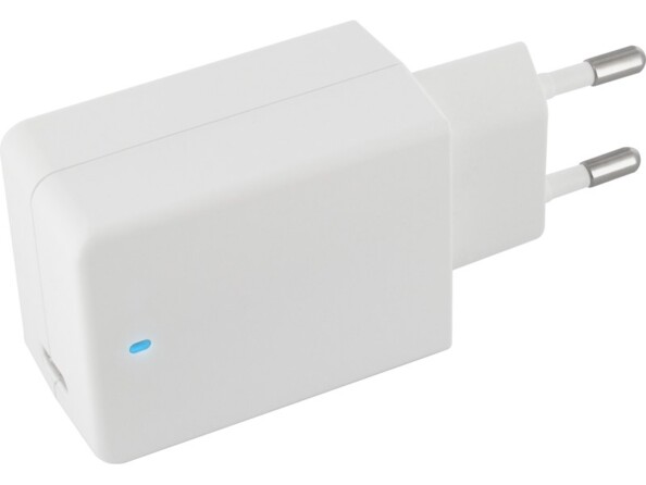 Adaptateur secteur USB-C C-Charge 45 coloris blanc avec voyant LED de fonctionnement
