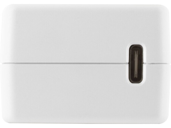Arrière du boîtier coloris blanc du chargeur avec port USB-C