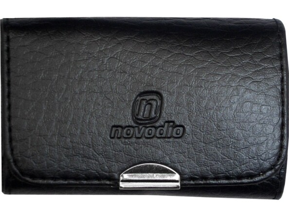 Sacoche de rangement en tissu synthétique aspect cuir avec logo Novodio et fermeture en métal