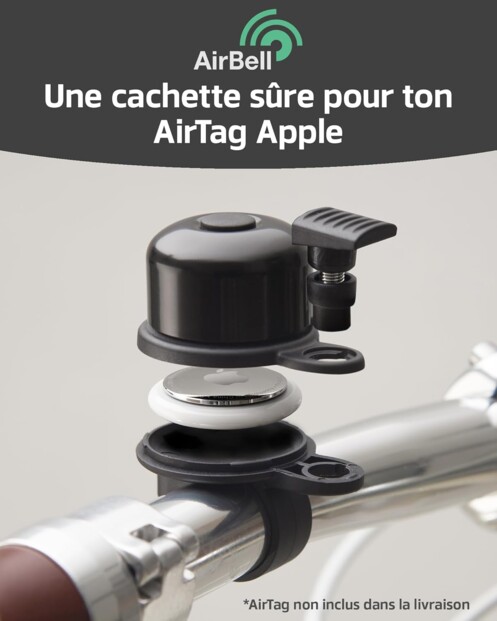 Sonnette de vélo antivol pour Apple AirTag, 22,2 mm