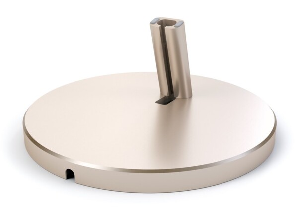 Base ronde avec pied de support et passe-câbles intégré