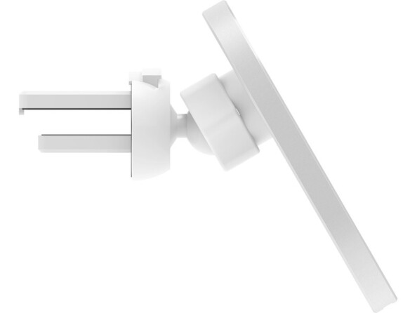 Vue côté du support téléphone pour voiture 2 en 1 avec articulation à rotule et pince crochet pour grille de ventilation