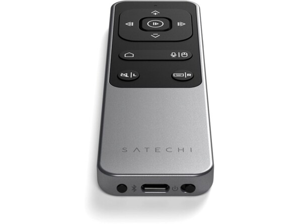 Télécommande multimédia et pointeur bluetooth 5.0 plate R2 Satechi avec port de chargement USB-C et divers boutons de commande
