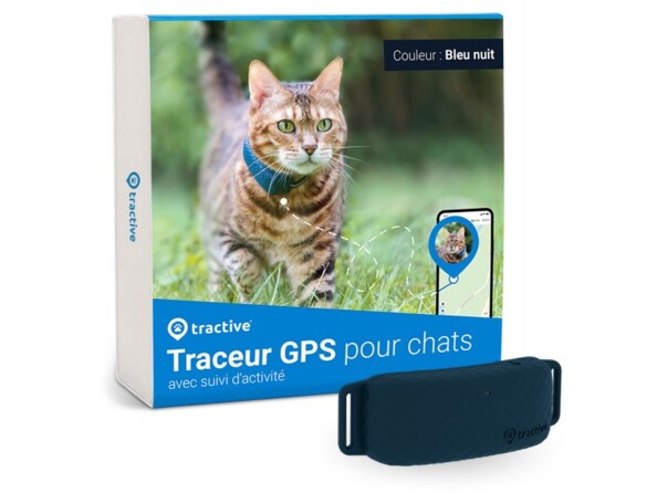 Emballage du traceur GPS CAT 4 poru chat avec attache pour collier et câble de chargement