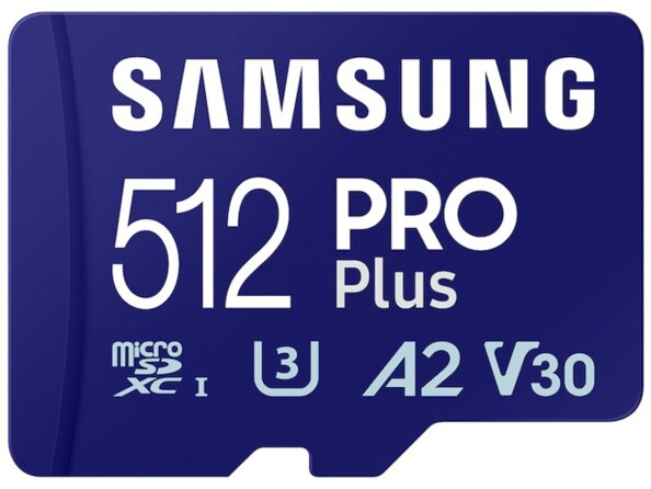 Carte mémoire MicroSDXC Samsung PRO Plus U3 / V30 / A2 coloris bleu