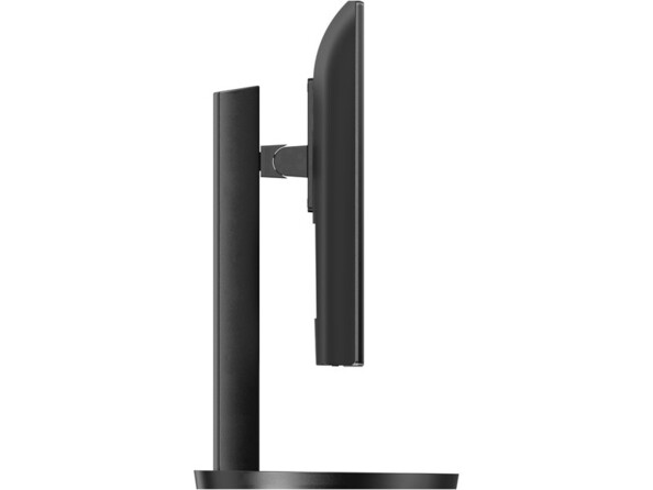 Côté gauche de l'écran d'ordinateur AOC coloris noir avec pied de support réglable en hauteur