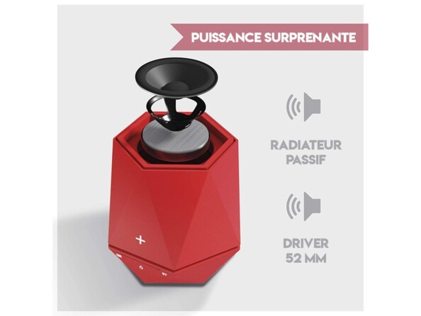 Enceinte bluetooth avec un son puissant qui malgré sa taille, elle offre un son clair avec des basses renforcées