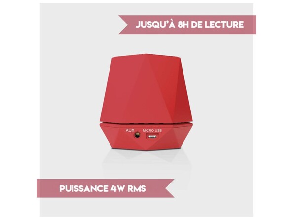 L’enceinte Bluetooth portable TecPlus Geo Up rouge allie design géométrique audacieux et performances audio solides dans un format ultra-compact