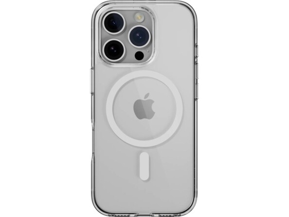 iPhone 16 Pro avec boîtier argent protégé par une coque de protection rigide de qualité militaire