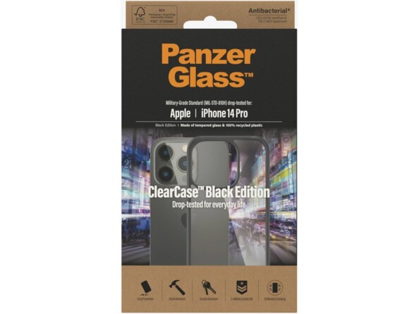 Coque de protection antibactérienne, antichute et antirayures PanzerGlass pour iPhone 14 Pro