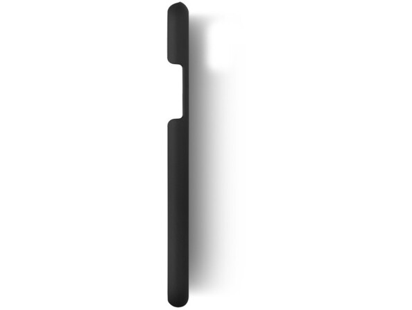 Côté droit de la coque de protection en graphène coloris noir avec ouvertures pour boutons, port Lightning et haut-parleurs du smartphone Apple