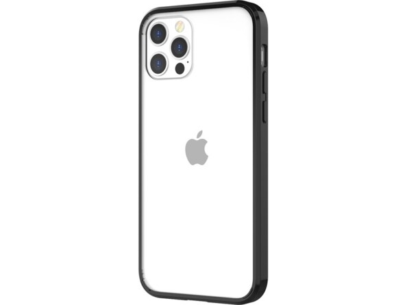 Coque de protection rigide/souple pour iPhone 12 et 12 Pro coloris transparent/noir de la marque Novodio