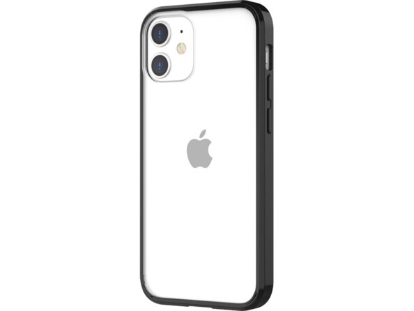Coque de protection rigide/souple pour iPhone 12 Mini coloris transparent/noir de la marque Novodio