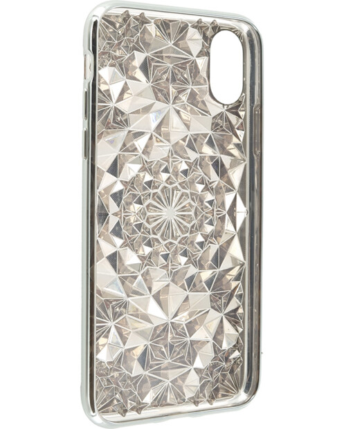 Vue de l'intérieur de la coque pour iPhone X avec design kaléidoscope gris clair