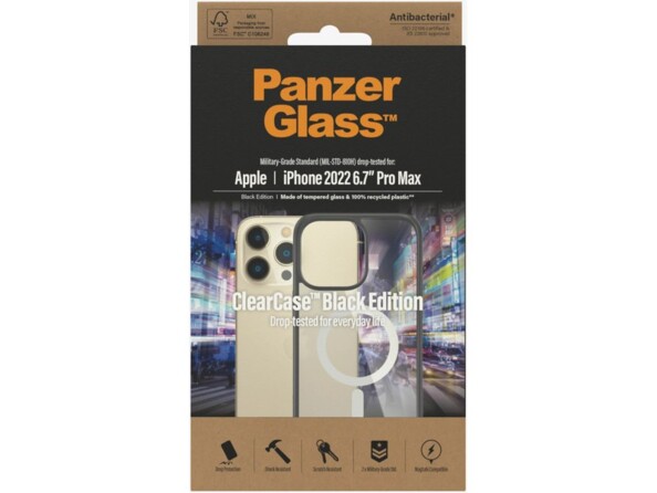 Coque de protection antibactérienne, antichute et antirayures PanzerGlass pour iPhone 14 Pro Max