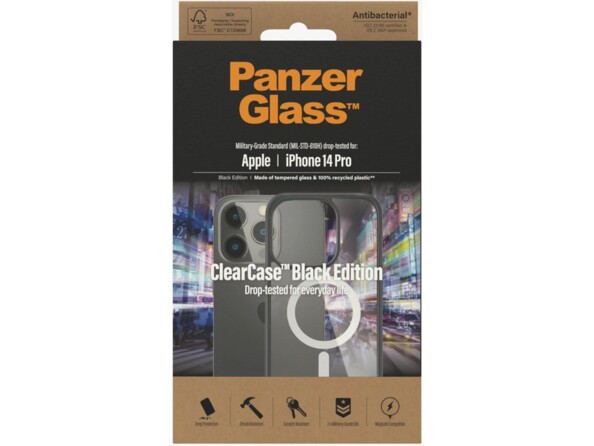 Coque de protection antibactérienne, antichute et antirayures PanzerGlass pour iPhone 14 Pro