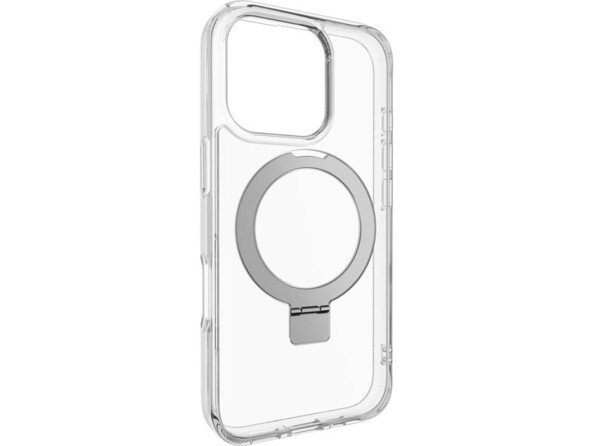 Coque de protection MagStand M coloris transparent pour iPhone 16 Pro avec support smartphone 2 en 1