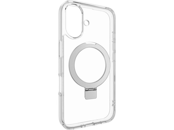 Coque de protection MagStand M coloris transparent pour iPhone 16 avec support smartphone 2 en 1