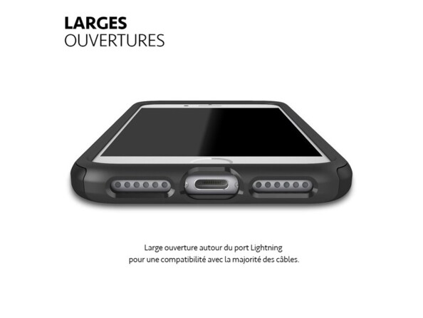 Plan rapproché sur les ouvertures de la coque pour port de chargement Lightning et haut-parleurs
