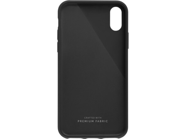 Intérieur de la coque en caoutchouc et textile noir avec ouverture pour appareil photo