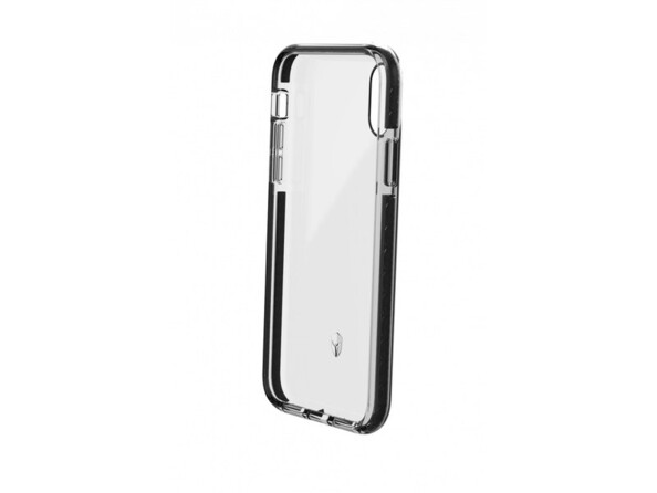 Vue arrière de biais côté gauche de la coque Tyrax et gel 360° bicolore avec boutons protégés