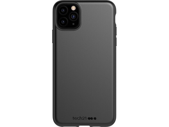 Arrière d'un iPhone 11 Pro avec housse de protection antibactérienne et antichoc coloris noir