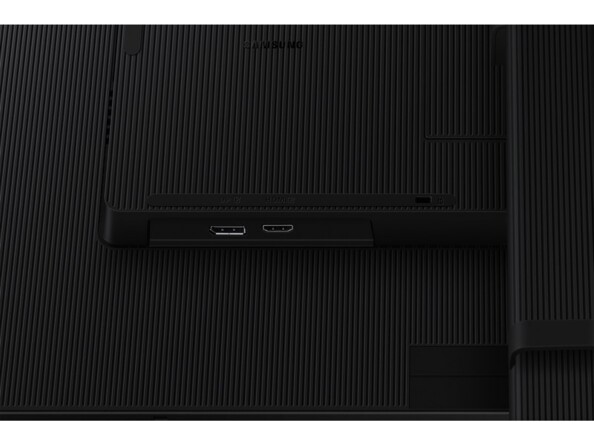 Gros plan sur le port HDMI et le port DisplayPort situés à l'arrière du Samsung Viewfinity S7
