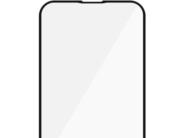 Vue rapprochée sur le film de protection d'écran transparent avec contour noir