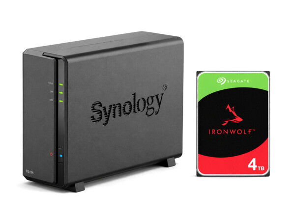 Boîtier NAS DiskStation DS124 avec disque dur interne 3,5" IronWolf 4 To