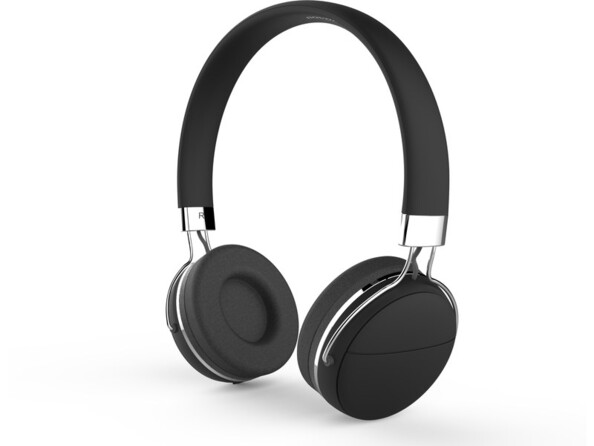 Vue de biais côté gauche du casque audio sans fil ou filaire iGroove à batterie rechargeable