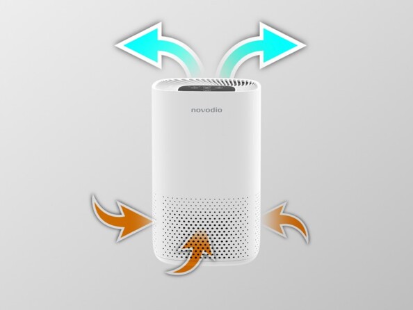 Schématisation des flux d'air entrants et sortants de l'appareil