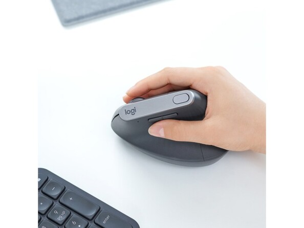 Vue du dessus de la prise en main de la souris ergonomique avec bouton de réglage DPI