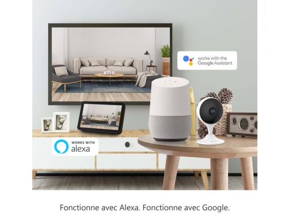 Compatibiliité avec Amazon Alexa et Google Assistant décrite avec une mise en situation