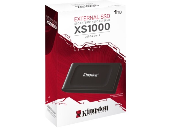SSD portable externe Kingston XS1000 coloris noir dans son emballage
