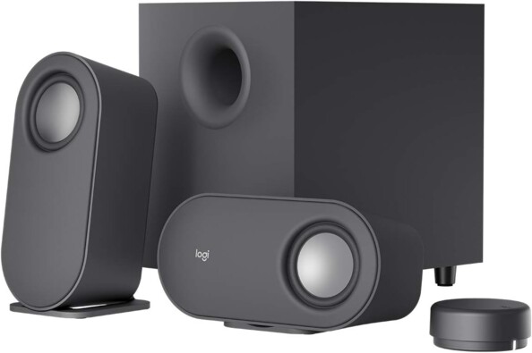 2 enceintes sans fil 2.1 avec caisson de basses 80 W Z407 de la marque Logitech