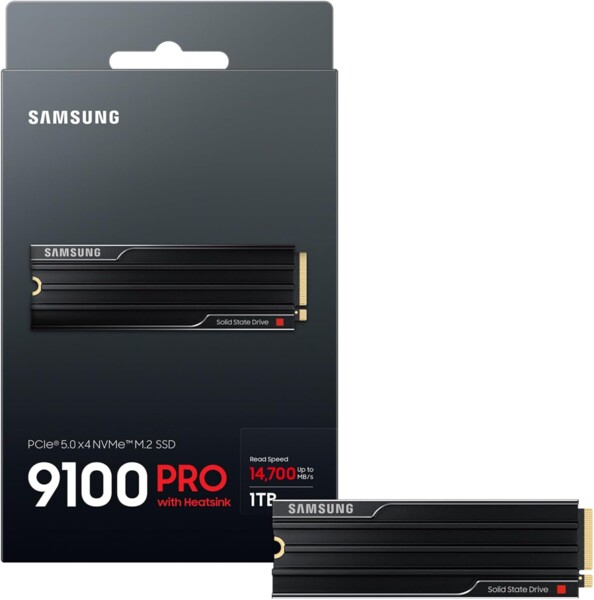Disque dur interne SSD 9100 Pro NVMe PCIe 5.0 M.2 2280 - 1 To / Avec dissipateur