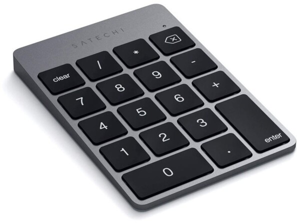Slim Wireless Keypad Satechi fin et compact vu de biais du dessus