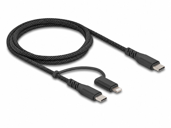 Câble 2-en-1 USB-C vers Lightning et USB-C en nylon tissé 1 m