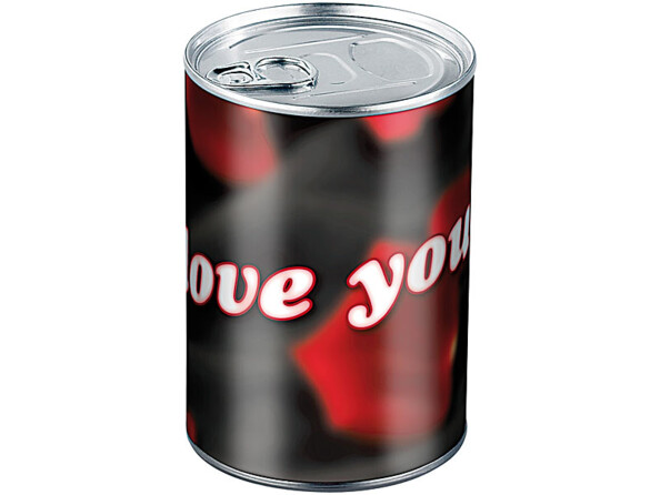 Boîte cadeau sous forme de canette métallique idéal pour les amoureux et la saint-valentin par Infactory